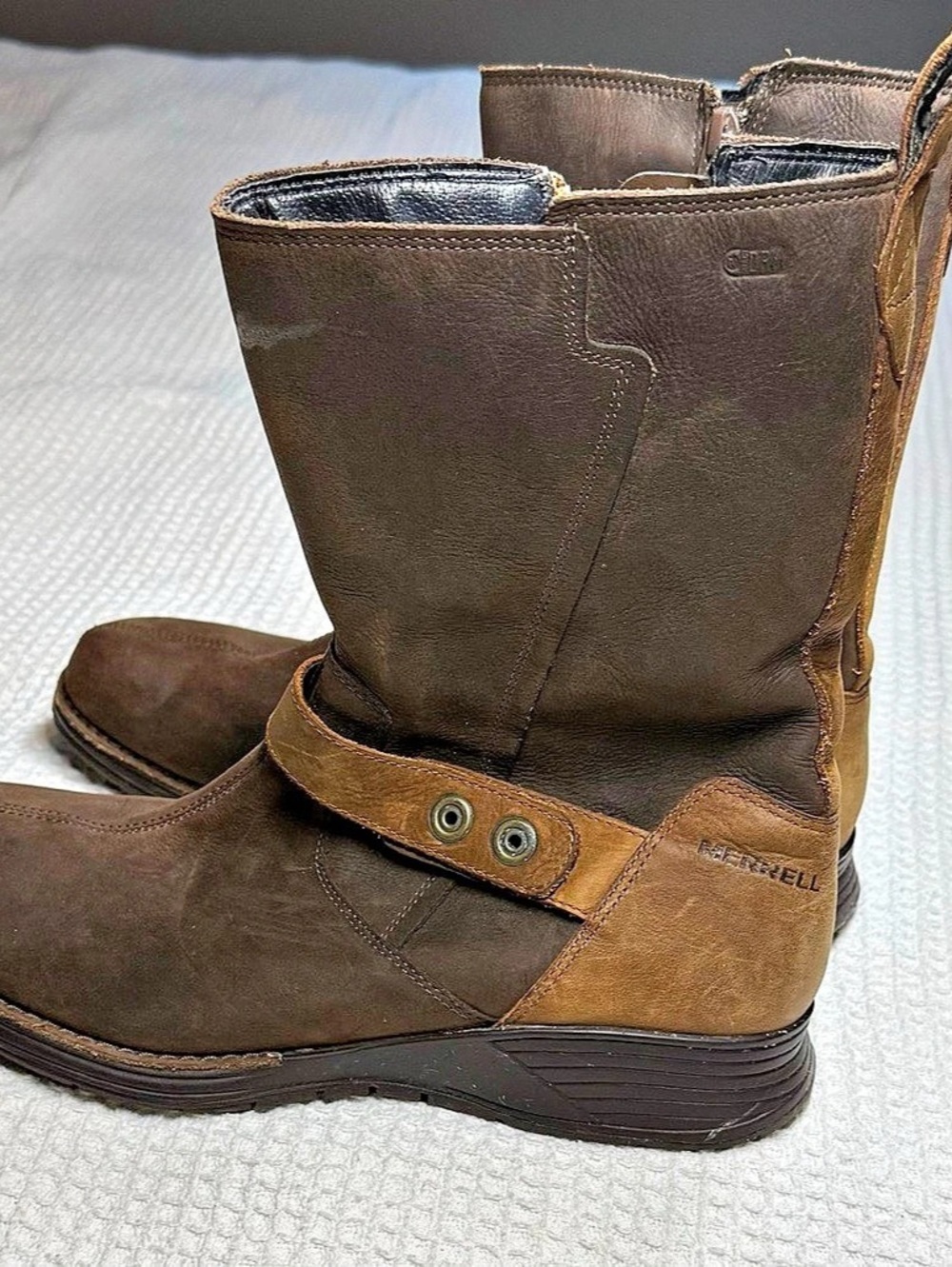 Merrell Clay/Travvy waterproof leather mid-calf boots  J02126